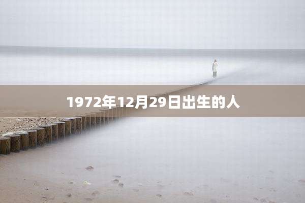 1972年12月29日出生的人