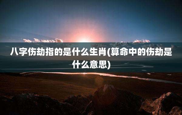 八字伤劫指的是什么生肖(算命中的伤劫是什么意思)