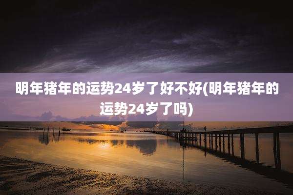 明年猪年的运势24岁了好不好(明年猪年的运势24岁了吗)
