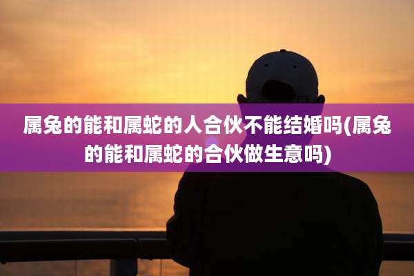 属兔的能和属蛇的人合伙不能结婚吗(属兔的能和属蛇的合伙做生意吗)