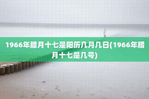 1966年腊月十七是阳历几月几日(1966年腊月十七是几号)