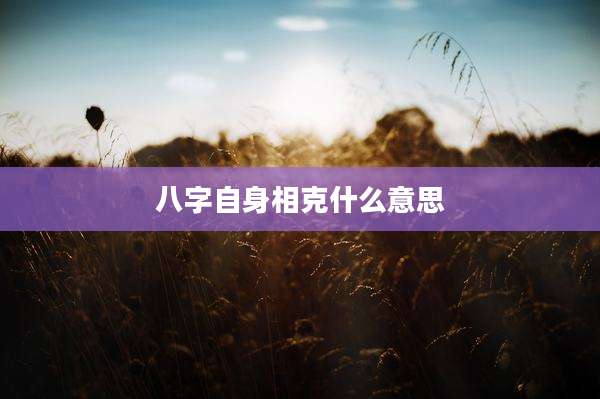 八字自身相克什么意思