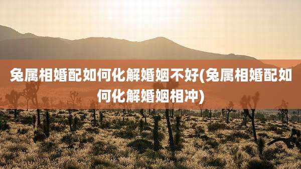 兔属相婚配如何化解婚姻不好(兔属相婚配如何化解婚姻相冲)