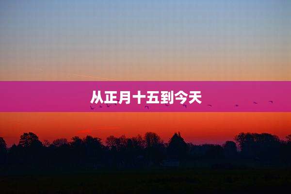 从正月十五到今天