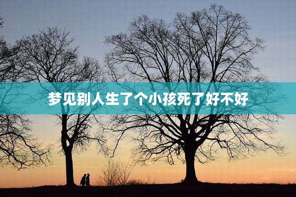 梦见别人生了个小孩死了好不好