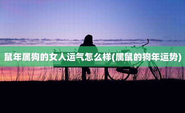 鼠年属狗的女人运气怎么样(属鼠的狗年运势)