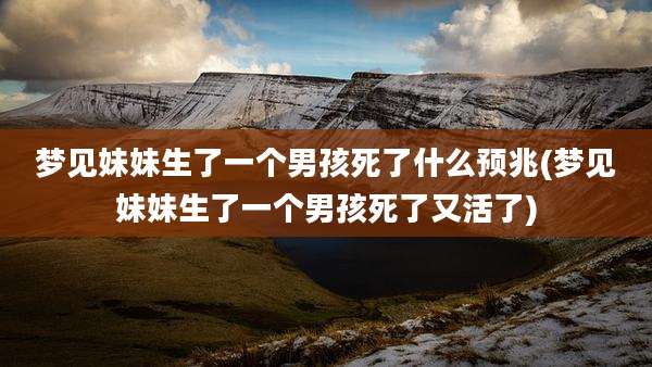 梦见妹妹生了一个男孩死了什么预兆(梦见妹妹生了一个男孩死了又活了)