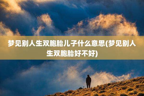 梦见别人生双胞胎儿子什么意思(梦见别人生双胞胎好不好)