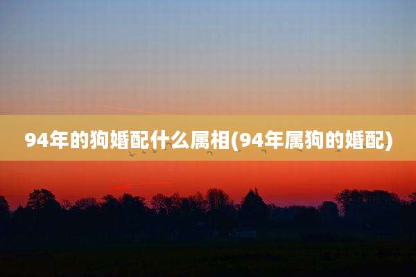 94年的狗婚配什么属相(94年属狗的婚配)