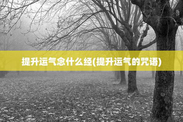 提升运气念什么经(提升运气的咒语)