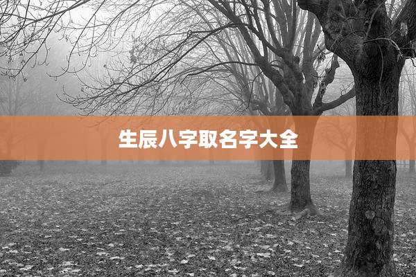 生辰八字取名字大全