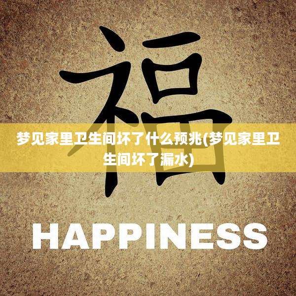 梦见家里卫生间坏了什么预兆(梦见家里卫生间坏了漏水)