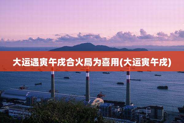 大运遇寅午戌合火局为喜用(大运寅午戌)