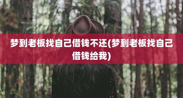 梦到老板找自己借钱不还(梦到老板找自己借钱给我)