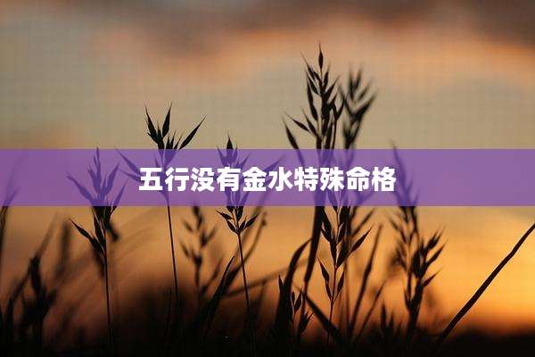 五行没有金水特殊命格