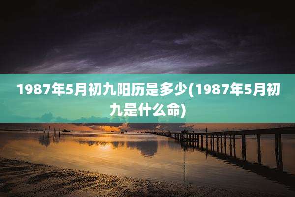 1987年5月初九阳历是多少(1987年5月初九是什么命)
