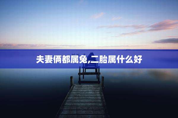 夫妻俩都属兔,二胎属什么好