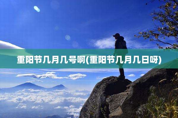 重阳节几月几号啊(重阳节几月几日呀)