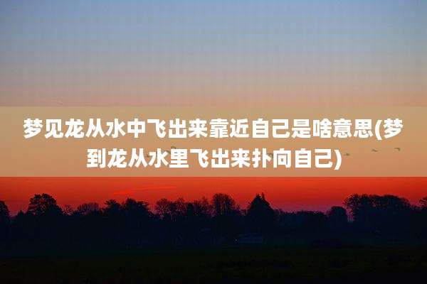 梦见龙从水中飞出来靠近自己是啥意思(梦到龙从水里飞出来扑向自己)