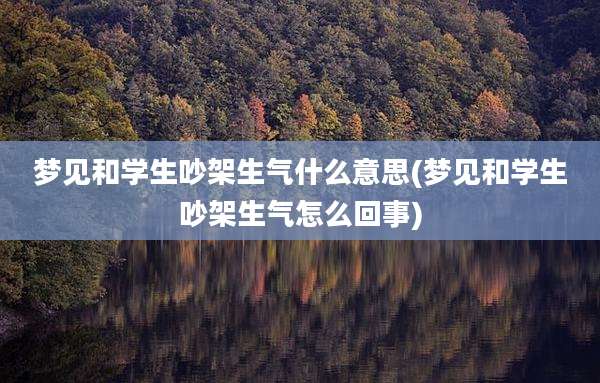 梦见和学生吵架生气什么意思(梦见和学生吵架生气怎么回事)
