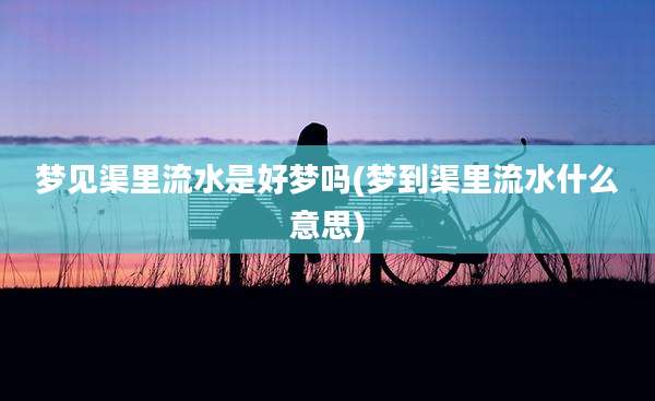 梦见渠里流水是好梦吗(梦到渠里流水什么意思)