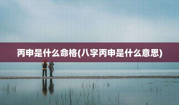 丙申是什么命格(八字丙申是什么意思)