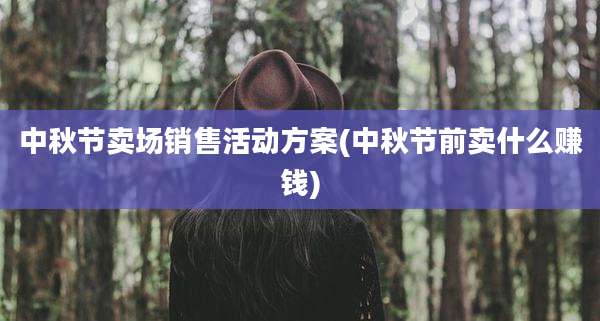 中秋节卖场销售活动方案(中秋节前卖什么赚钱)