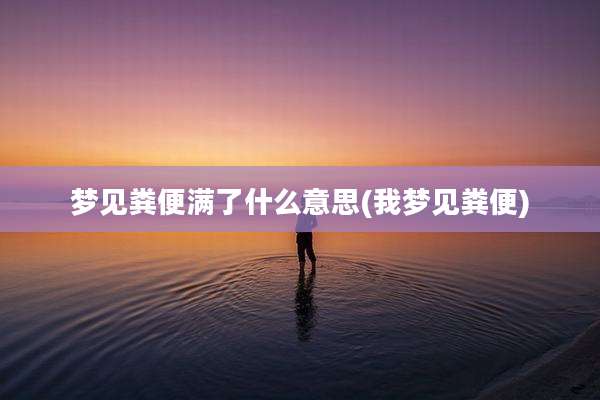 梦见粪便满了什么意思(我梦见粪便)
