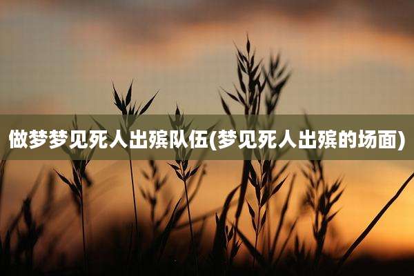 做梦梦见死人出殡队伍(梦见死人出殡的场面)