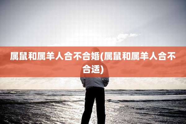 属鼠和属羊人合不合婚(属鼠和属羊人合不合适)