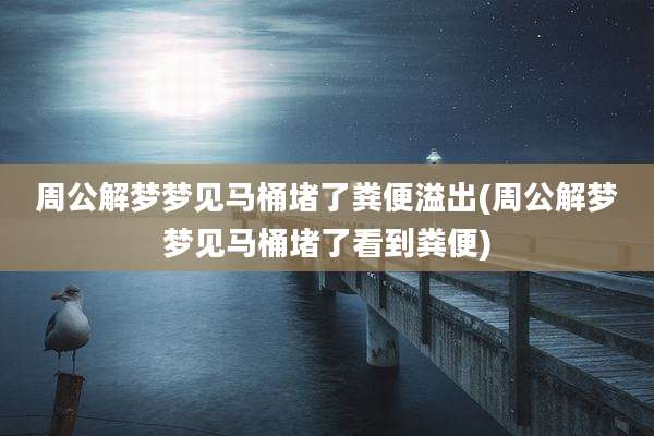 周公解梦梦见马桶堵了粪便溢出(周公解梦梦见马桶堵了看到粪便)