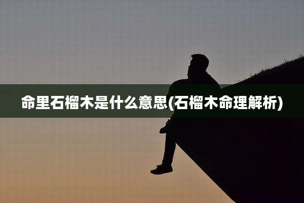 命里石榴木是什么意思(石榴木命理解析)