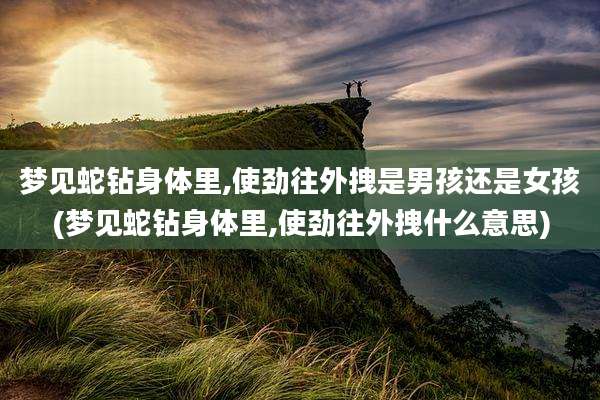 梦见蛇钻身体里,使劲往外拽是男孩还是女孩(梦见蛇钻身体里,使劲往外拽什么意思)