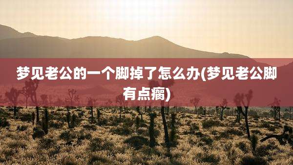 梦见老公的一个脚掉了怎么办(梦见老公脚有点瘸)
