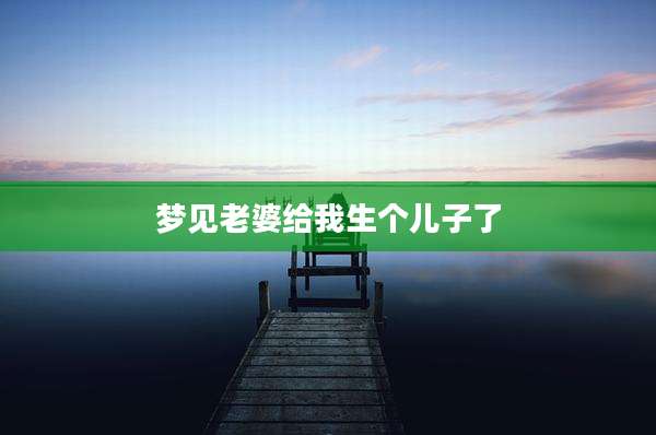 梦见老婆给我生个儿子了