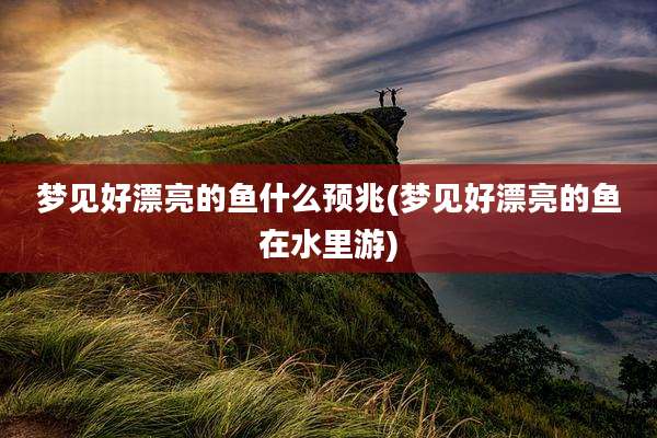 梦见好漂亮的鱼什么预兆(梦见好漂亮的鱼在水里游)