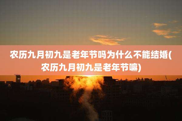 农历九月初九是老年节吗为什么不能结婚(农历九月初九是老年节嘛)