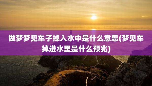 做梦梦见车子掉入水中是什么意思(梦见车掉进水里是什么预兆)
