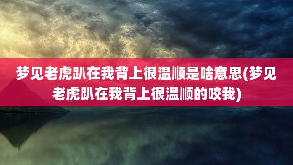 梦见老虎趴在我背上很温顺是啥意思(梦见老虎趴在我背上很温顺的咬我)
