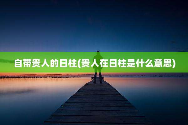 自带贵人的日柱(贵人在日柱是什么意思)
