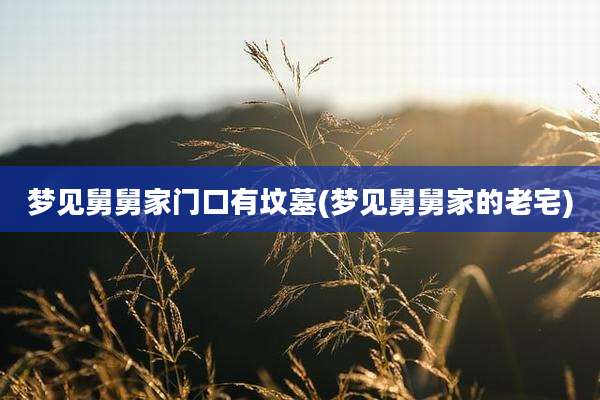 梦见舅舅家门口有坟墓(梦见舅舅家的老宅)