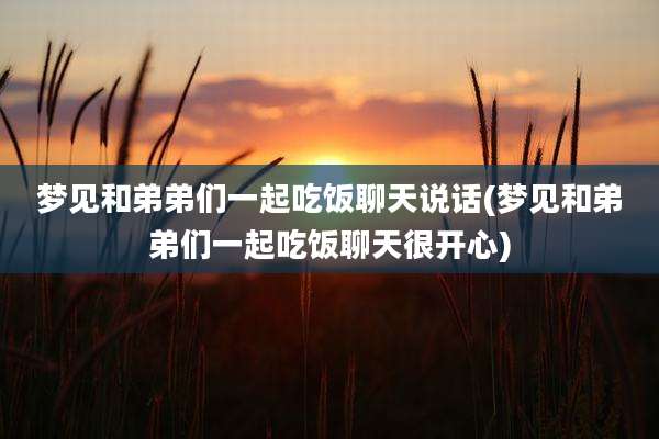 梦见和弟弟们一起吃饭聊天说话(梦见和弟弟们一起吃饭聊天很开心)