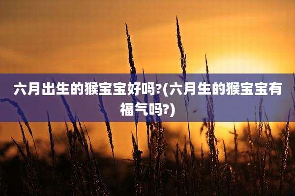 六月出生的猴宝宝好吗?(六月生的猴宝宝有福气吗?)