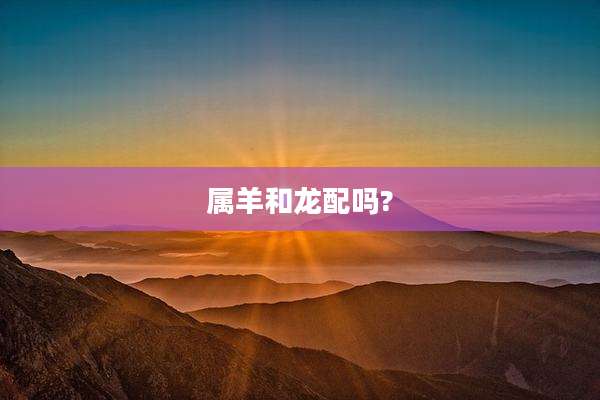 属羊和龙配吗?