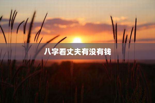 八字看丈夫有没有钱