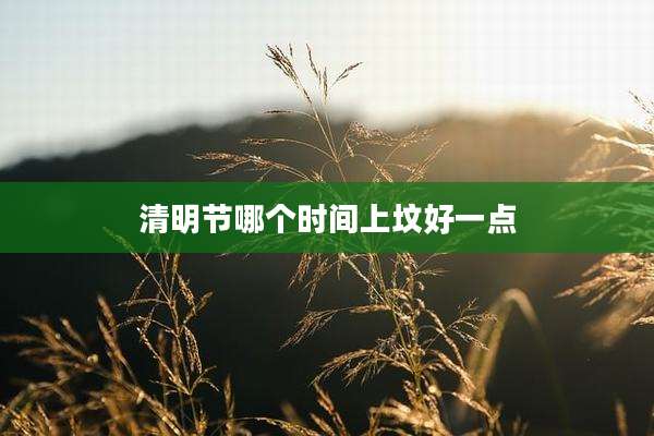 清明节哪个时间上坟好一点