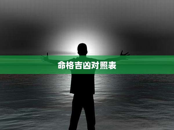 命格吉凶对照表