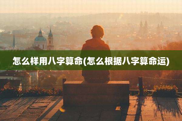 怎么样用八字算命(怎么根据八字算命运)