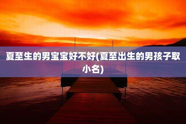 夏至生的男宝宝好不好(夏至出生的男孩子取小名)