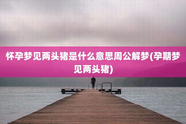 怀孕梦见两头猪是什么意思周公解梦(孕期梦见两头猪)